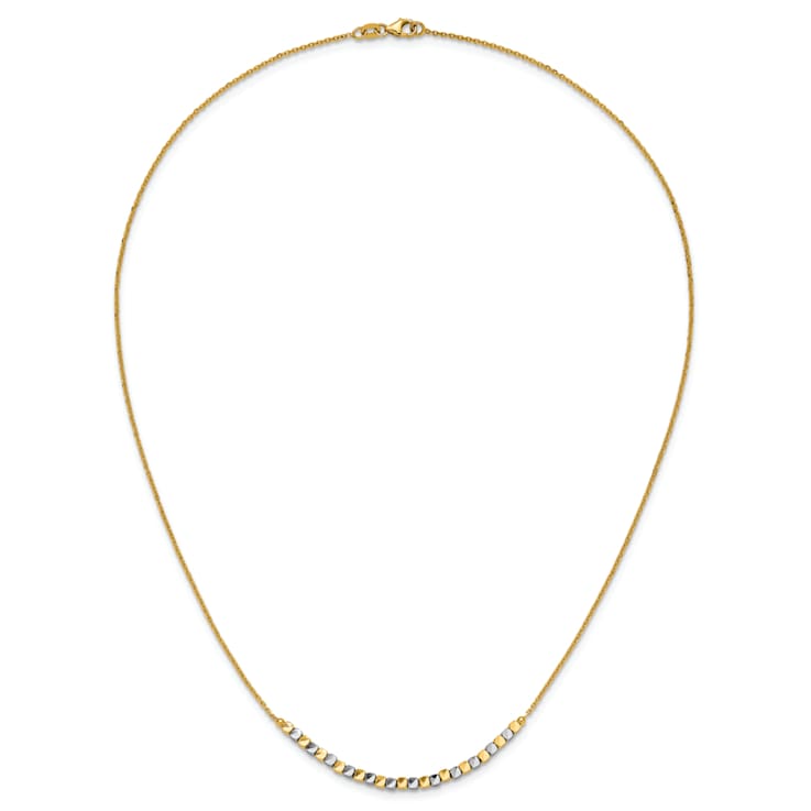 14K Two-tone Beaded 18-inch Necklace