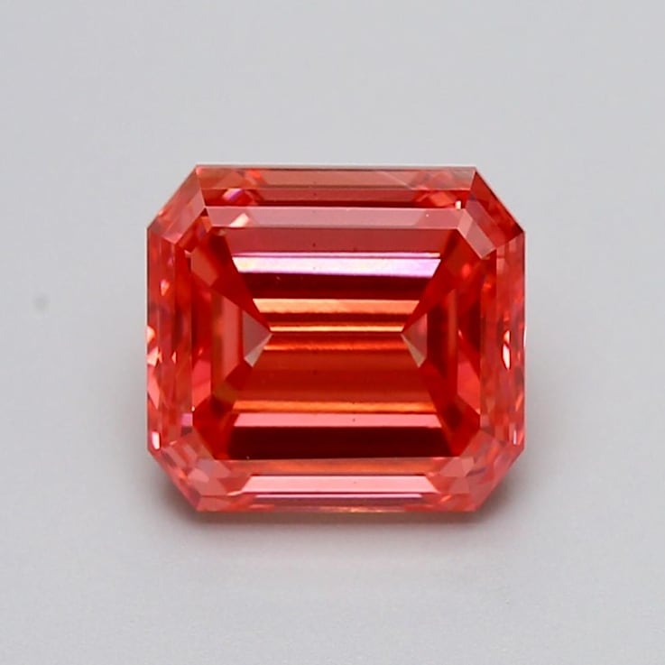 1.87ct Vivid Pink Emerald Cut Lab-Grown Diamond VS2 Clarity IGI Certified