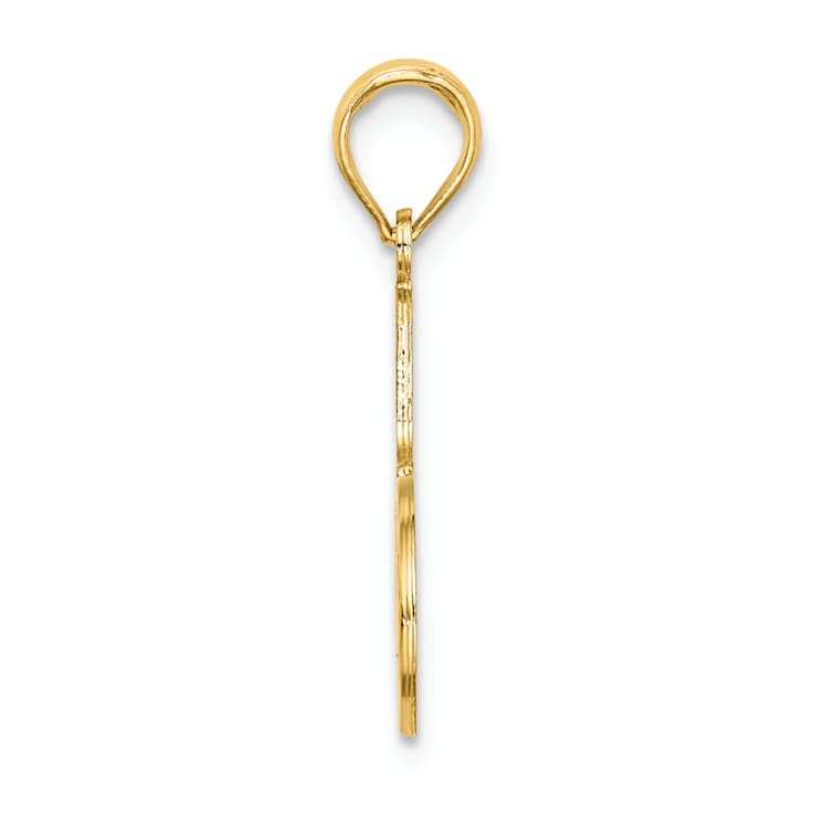 14k Yellow Gold Textured #1 Mother pendant