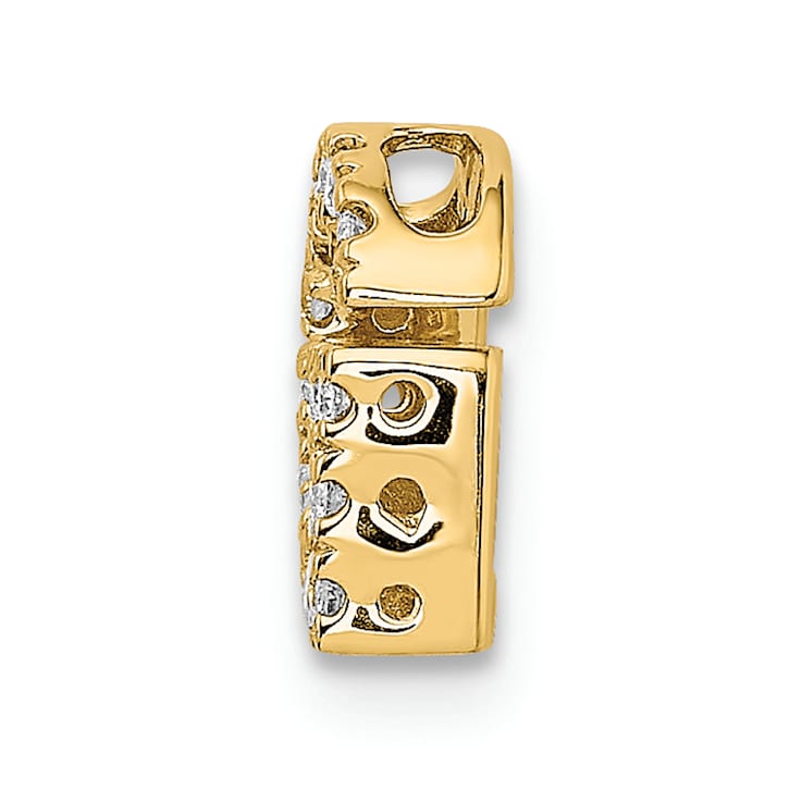 14K Yellow Gold Diamond Letter G Initial Charm