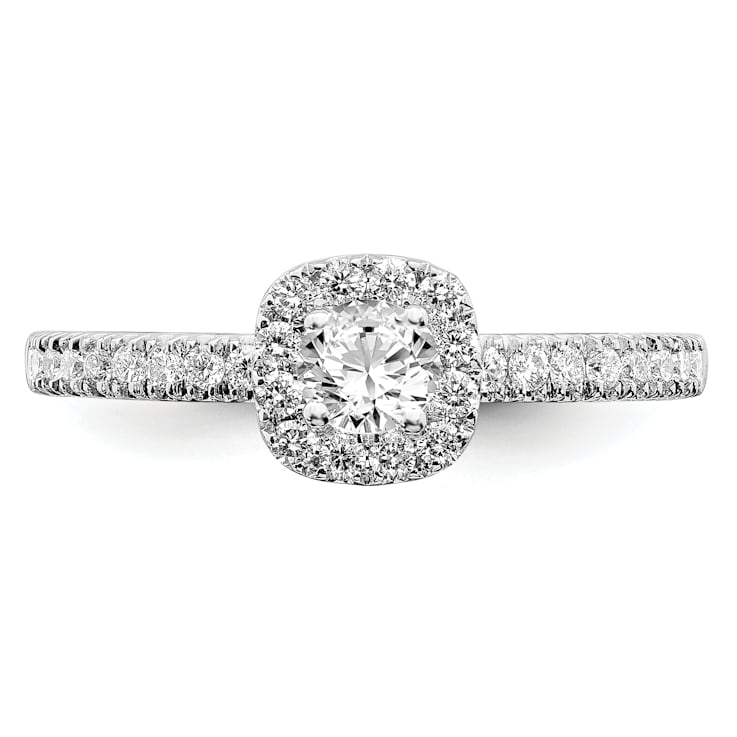 Rhodium Over 14K White Gold Eternal Promise Lab Grown Diamond Halo Ring
