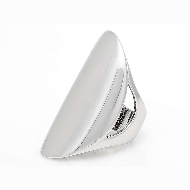 Ultra-Wide Sculptural Band Ring In Sterling Silver