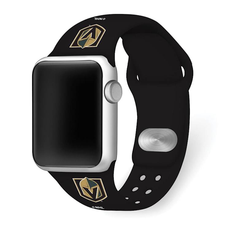 Gametime NHL Vegas Golden Knights Black Silicone Apple Watch Band
(38/40mm M/L). Watch not included.