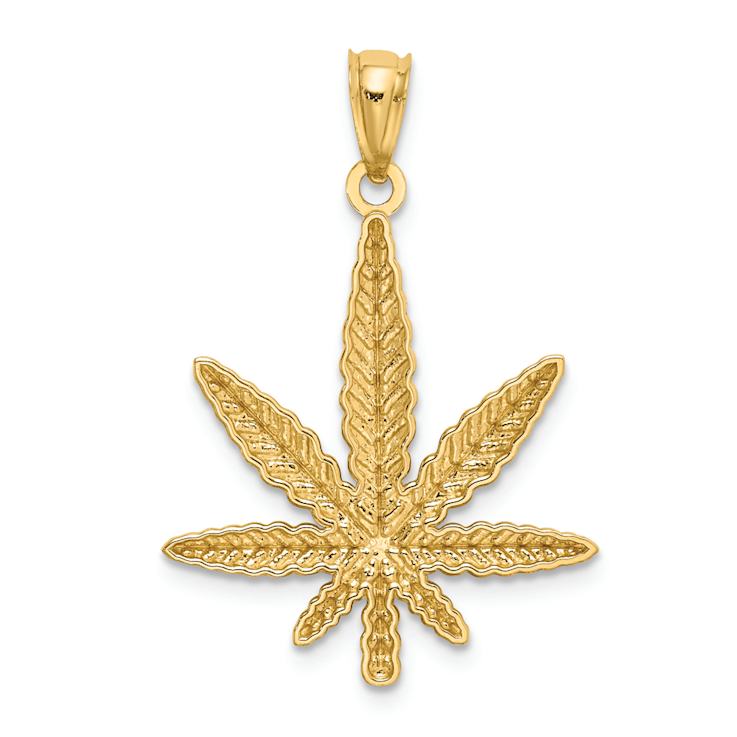 14k Yellow Gold Leaf Pendant