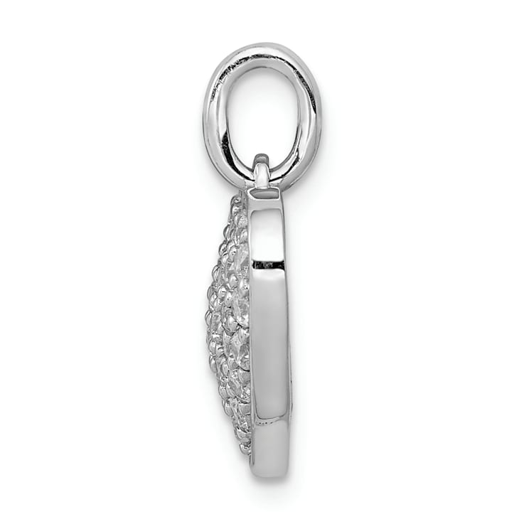 Rhodium Over 14k White Gold Diamond Heart Pendant