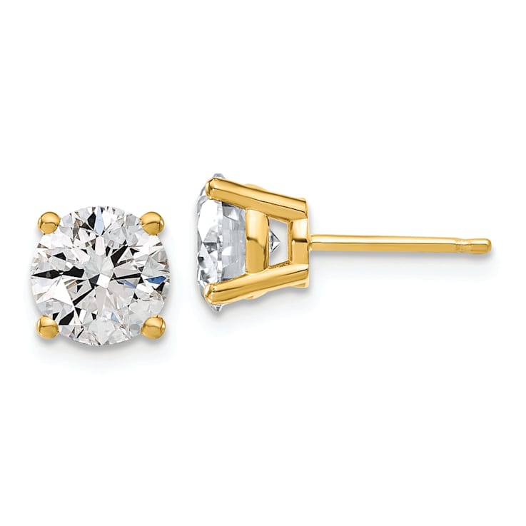 14K Yellow Gold Certified Lab Grown Diamond 3ct. VS/SI GH+, 4-Prong Earrings