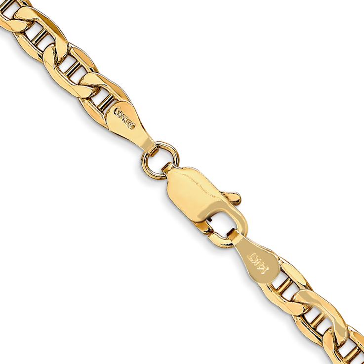 14k Yellow Gold 4.1mm Semi-Solid Mariner Chain 26 inch