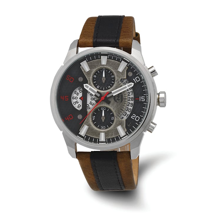 Charles Hubert Stainless Steel Chronograph Black Dial Watch