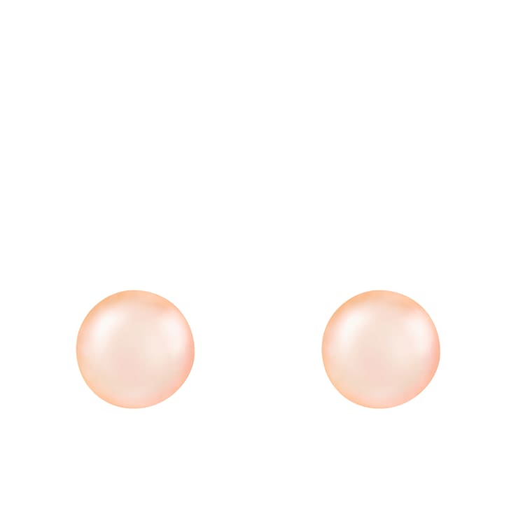 14k White Gold 10-11mm Pink Freshwater Pearl Stud Earrings