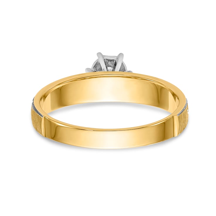 14K Yellow Gold AA Quality Engagement Ring 0.05ctw