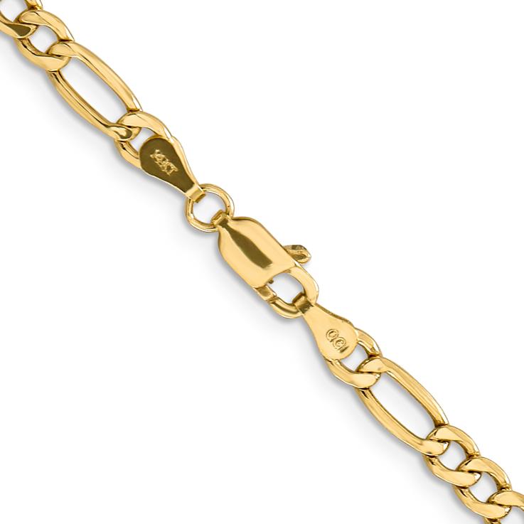 14k Yellow Gold 4.2mm Figaro Link 20 Inch Chain