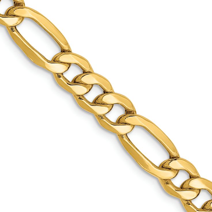14k Yellow Gold 6.25mm Figaro Link 18 Inch Chain