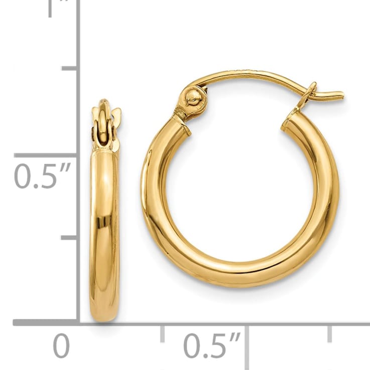 14K White Gold Lightweight 15mm x 2mm Hoop Earrings 14K White Gold Lightweight 15mm x 2mm Hoop Earrings