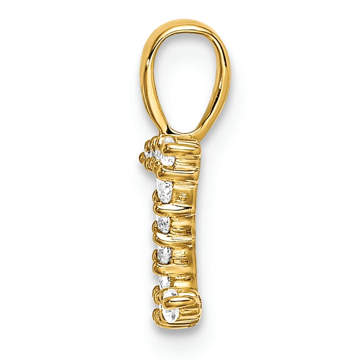 14K Yellow Gold Lab Grown Diamond Letter Z Initial Pendant