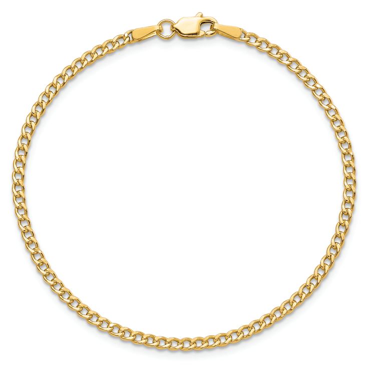 10k Yellow Gold 2.5mm Curb Link Bracelet