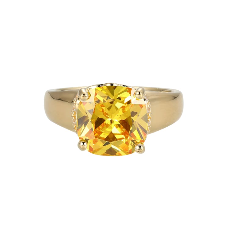 Yellow And White Cubic Zirconia 18k Yellow Gold Over Silver November
Birthstone Ring 7.10ctw