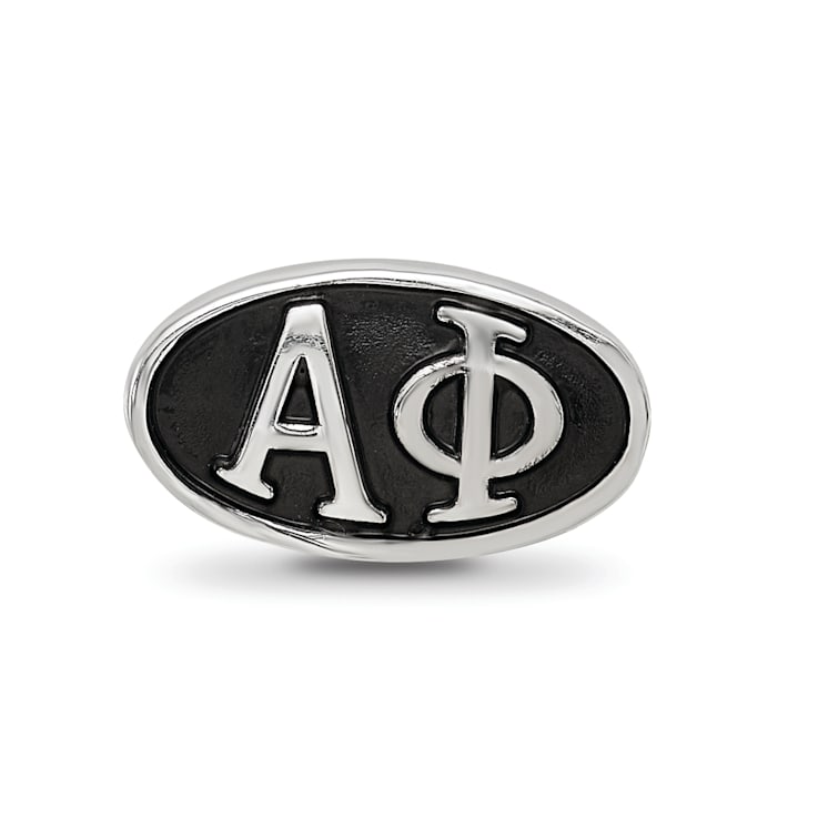 Sterling Silver LogoArt Alpha Phi Oval Greek Letters Bead