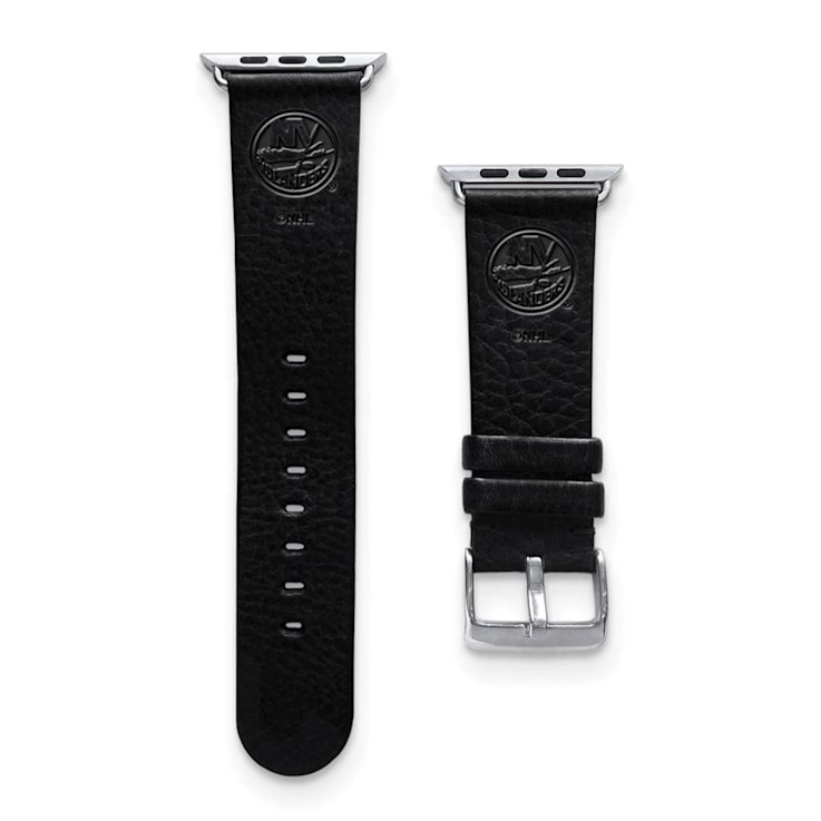 Gametime NHL New York Islanders Black Leather Apple Watch Band (42/44mm
S/M). Watch not included.