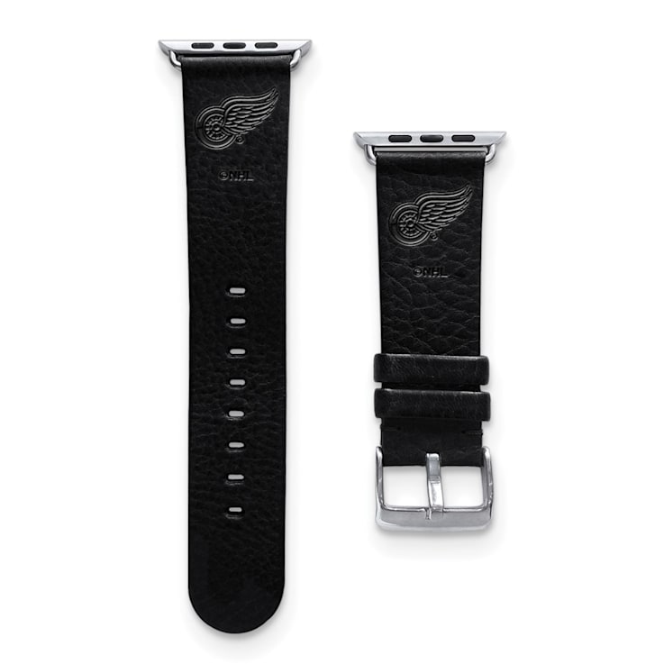 Gametime NHL Detroit Red Wings Black Leather Apple Watch Band (38/40mm
S/M). Watch not included.