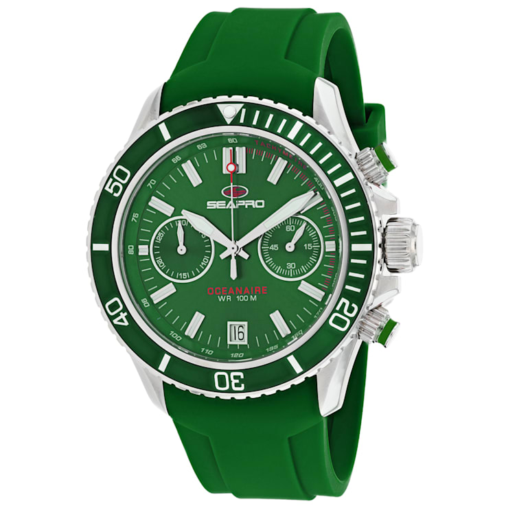 Seapro Men's Thrash Green Dial, Green Bezel, Green Silicone Watch