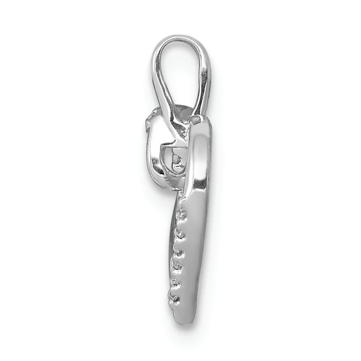 Rhodium Over 14k White Gold Diamond Heart Pendant