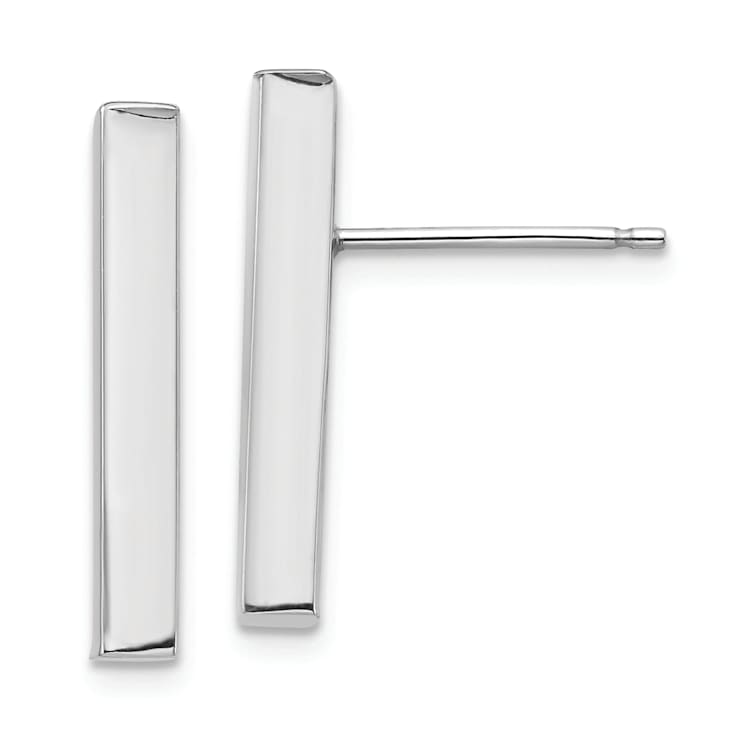 Rhodium Over 14k White Gold Polished Dangle Earrings