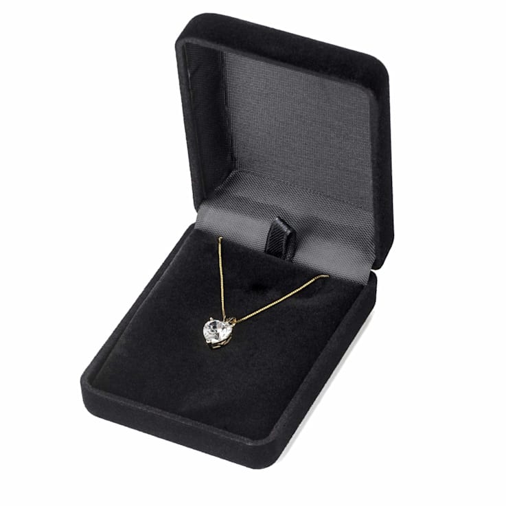 White Cubic Zirconia 14k Yellow Gold Pendant With Chain 2.00ctw