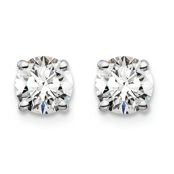 Certified White Lab-Grown Diamond G-H SI 14k White Gold 4-Prong Stud
Earrings 1.00ctw