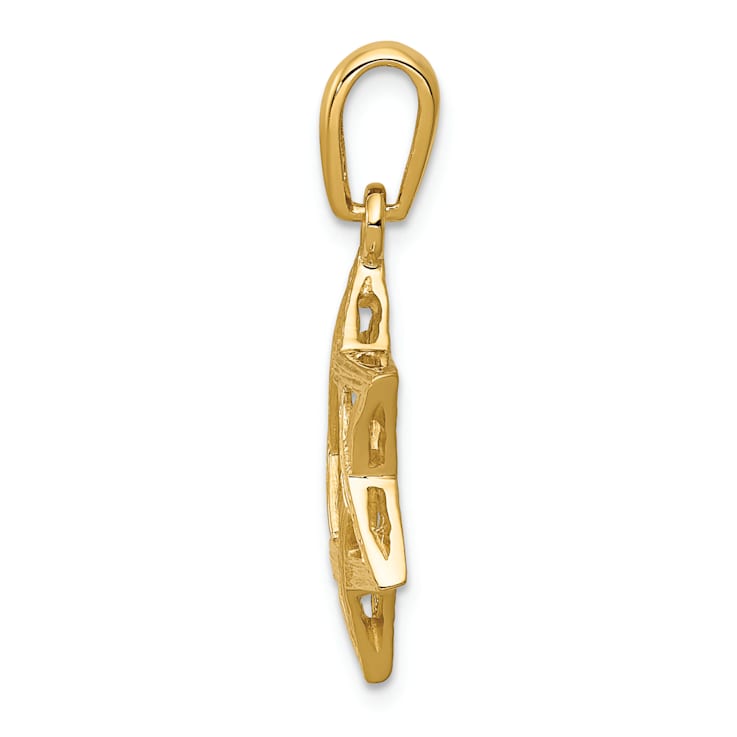 14k Yellow Gold Textured Star of David Pendant