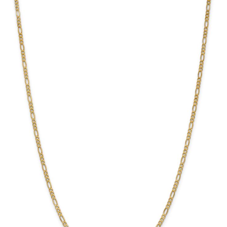 14k Yellow Gold 2.5mm Figaro Link 24 Inch Chain