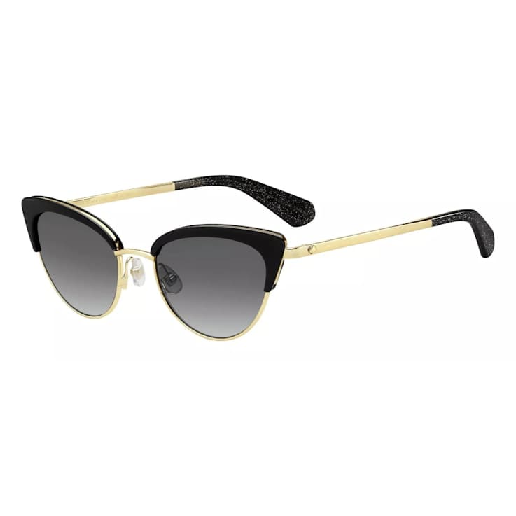 Kate Spade Gold Tone and Black Cat Eye Frame / Gray Lenses Sunglasses