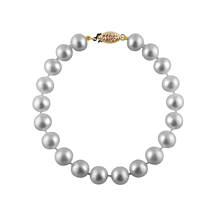 Cultured Freshwater Pearl Two Row Bracelet in 14K Yellow Gold