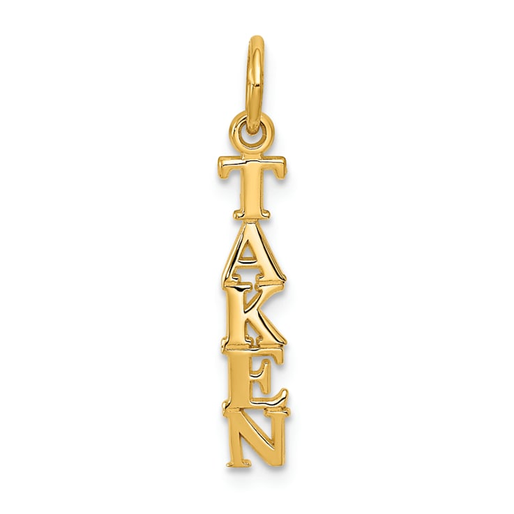 14k Yellow Gold Polished TAKEN pendant
