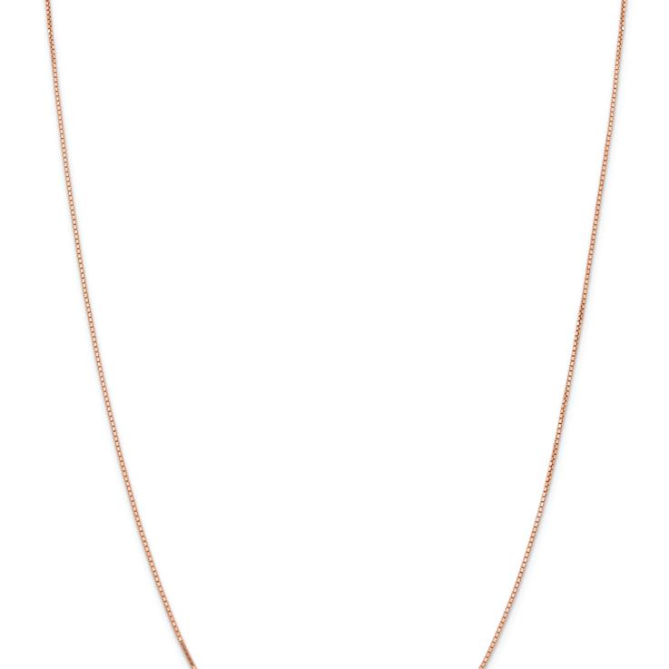 14k Rose Gold 0.95mm Solid Box 24 Inch Chain