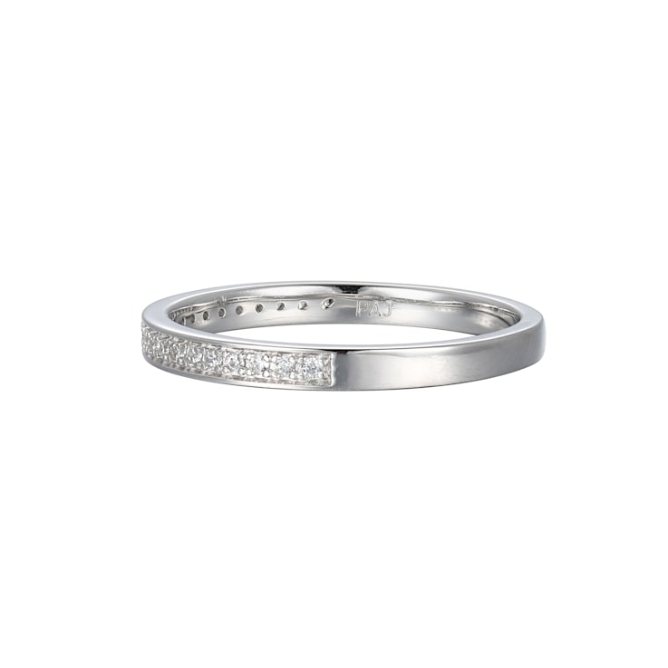 White Cubic Zirconia Rhodium Over Sterling Silver Ring 0.16ctw