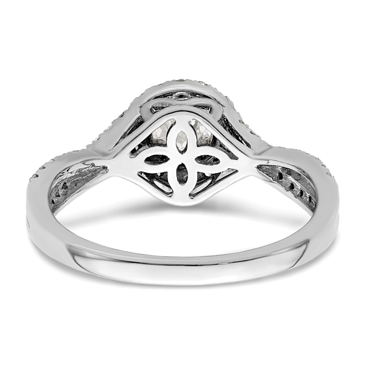 Rhodium Over 14K White Gold Eternal Promise Lab Grown Diamond Halo
Complete Ring 0.554ctw