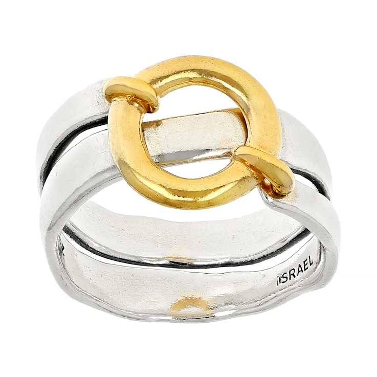 Two-Tone Circle Ring In Gold And Silver