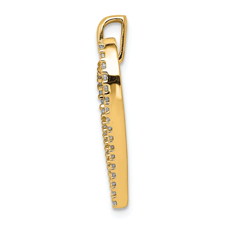 14k Yellow Gold Diamond Heart Pendant
