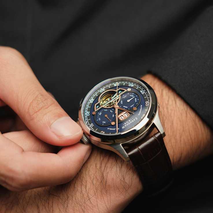 Thomas Earnshaw Baron Grand Date Calendar Open Heart Automatic