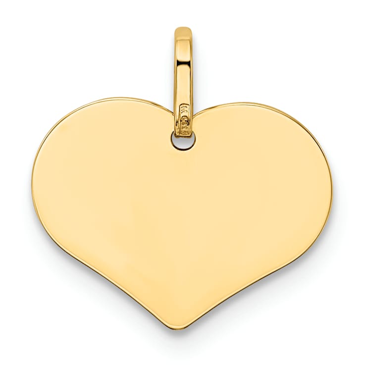 14k Yellow Gold Polished Heart Shaped Disc Pendant