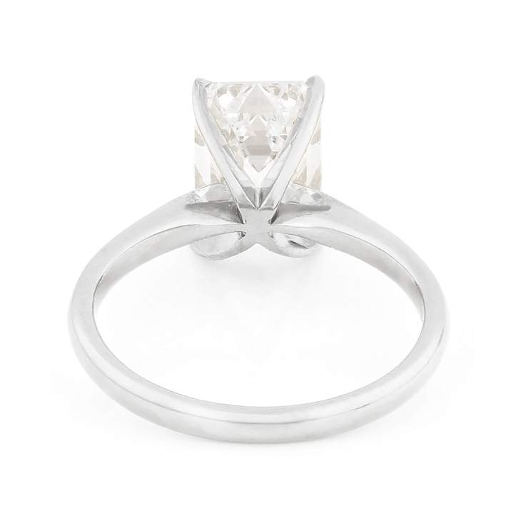 Lab-Grown Diamond Emerald-Cut Solitaire Ring In 14K White Gold 3.00ct