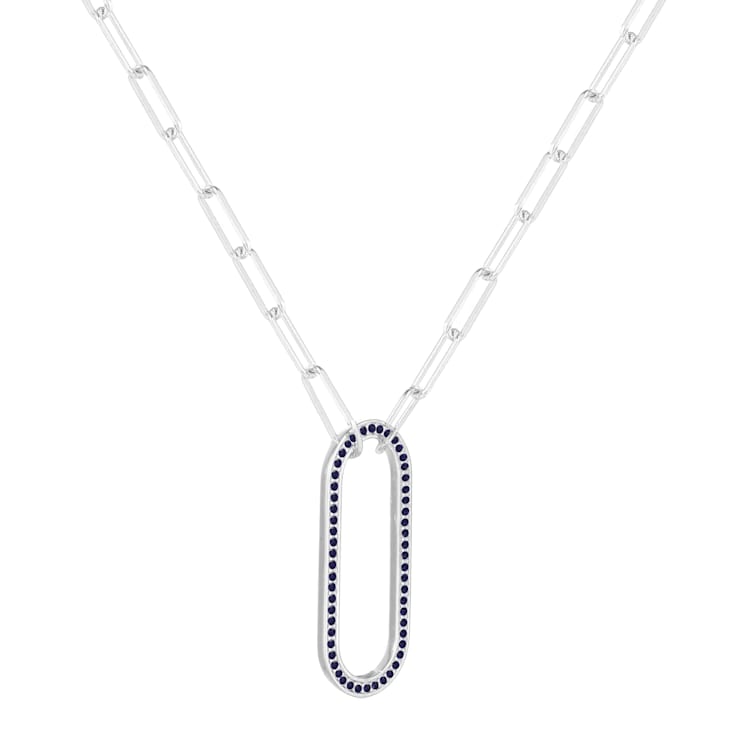 Sapphire Sterling Silver Bar Necklace
