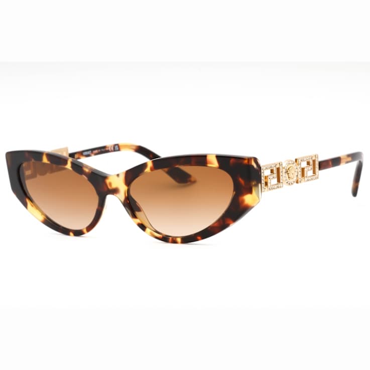 Versace Tortoise Cat Eye Frame / Brown Gradient Lenses Sunglasses