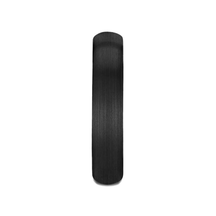 RAIDER Domed Brush Finished Black Tungsten Wedding Band 4mm