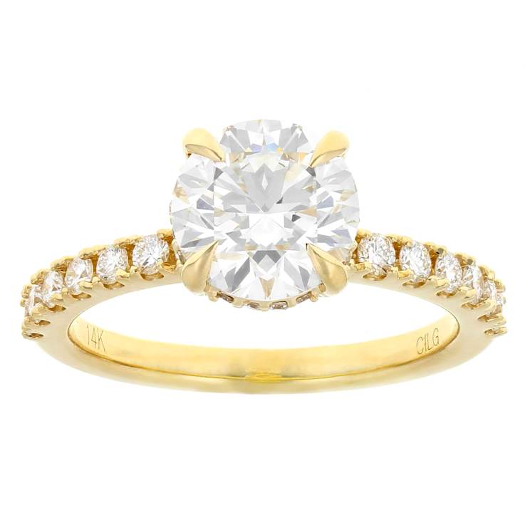 Lab-Grown Diamond Solitaire Ring In 14K Yellow Gold 2.50ctw