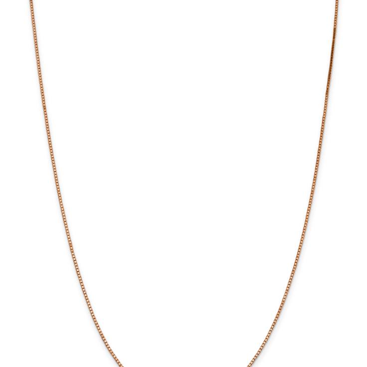 14k Rose Gold 1.1mm Box Link Chain 22"