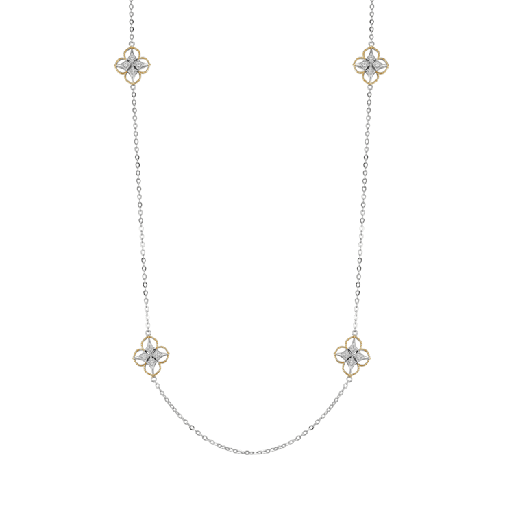White Cubic Zirconia Platineve® Station Necklace 0.36ctw