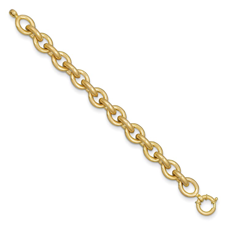 14K Yellow Gold 16.8mm Open Link Cable 8.5-inch Bracelet