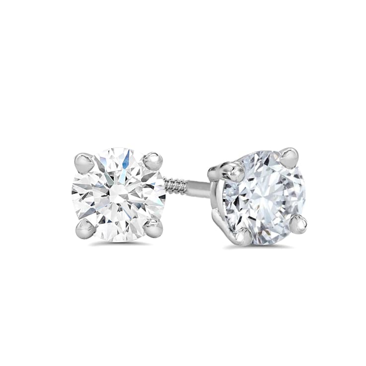 Lab Grown White Diamond 14K White Gold Stud Earrings VS1 Clarity E
Color, IGI Certified 0.50ctw