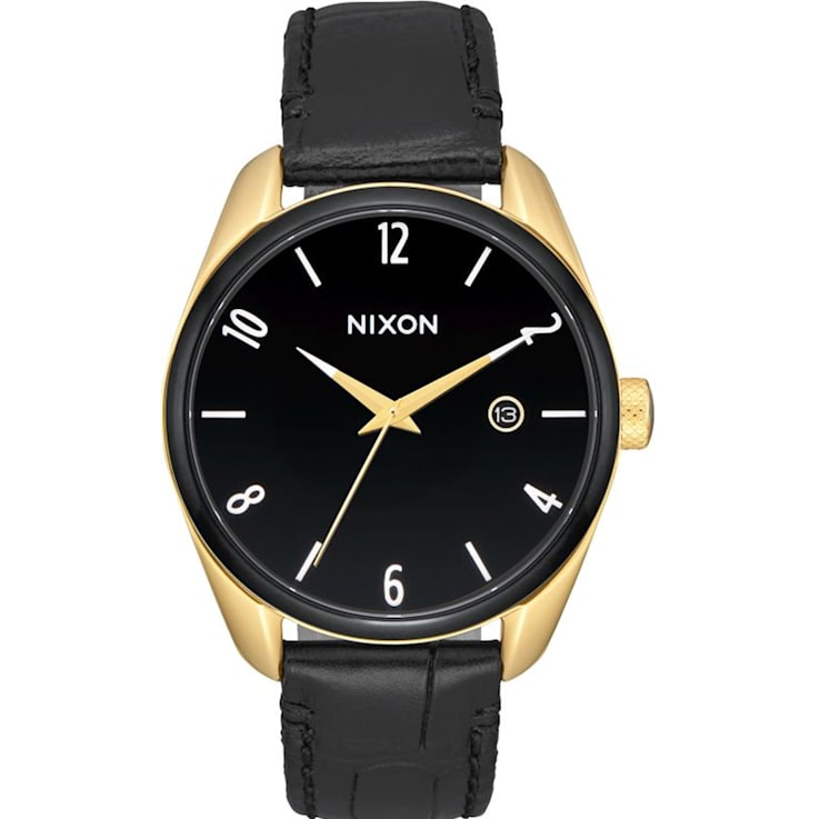 Nixon Women's Bullet Black Leather Strap Watch
